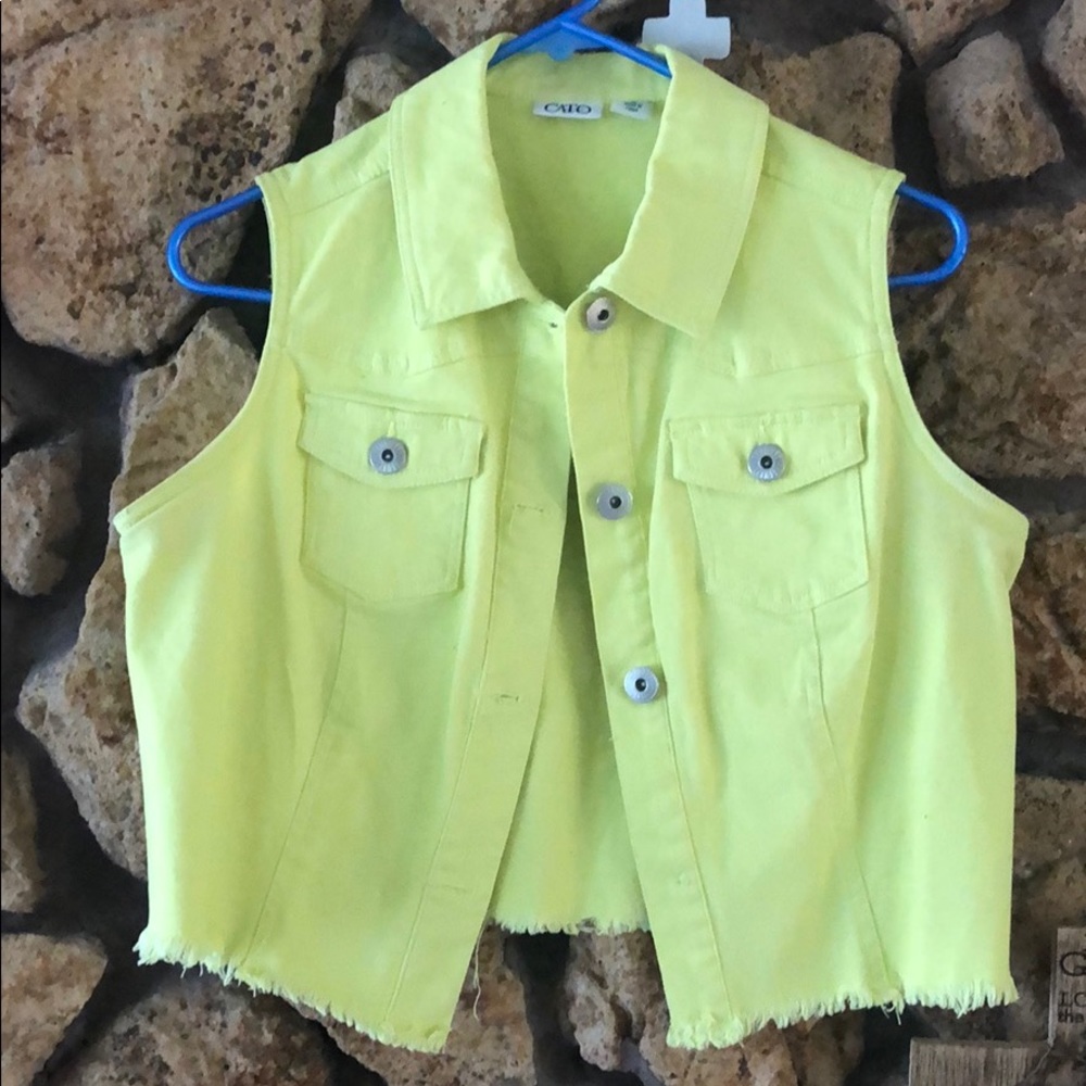 Jean lime green vest